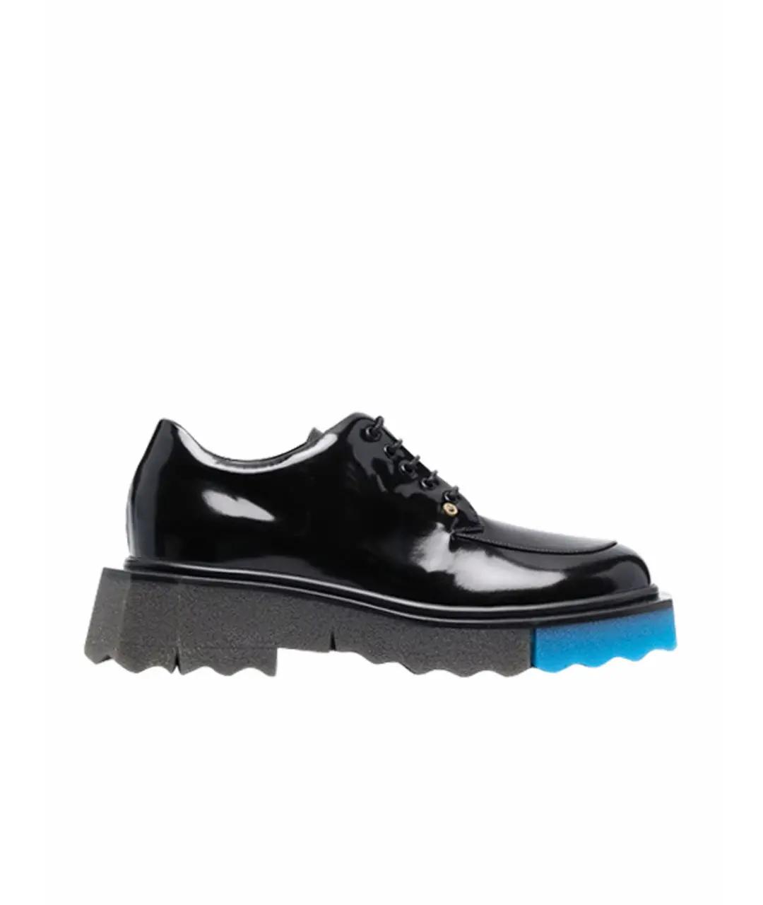 OFF-WHITE Черные брогги и оксфорды из лакированной кожи, фото 1