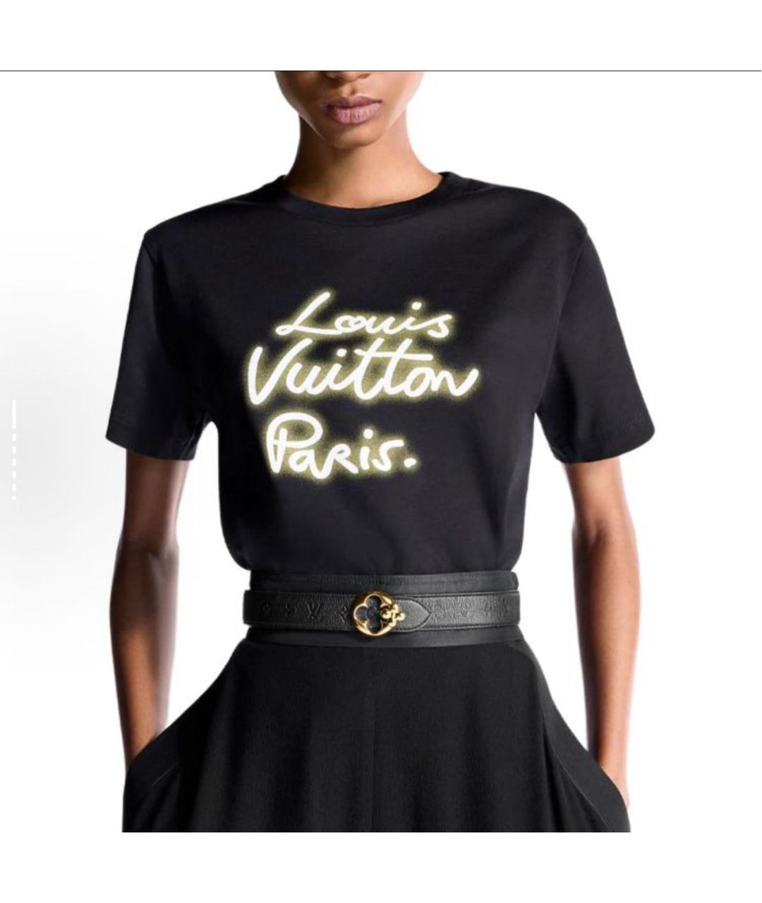 LOUIS VUITTON Черная хлопковая футболка, фото 3