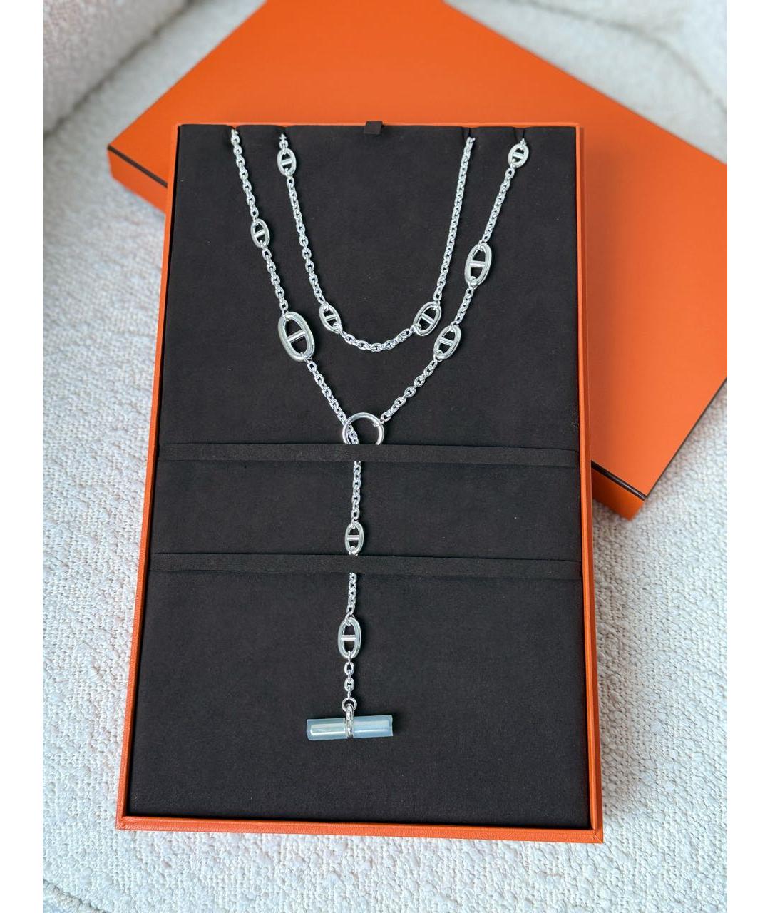 HERMES Серебряное серебряное колье, фото 5