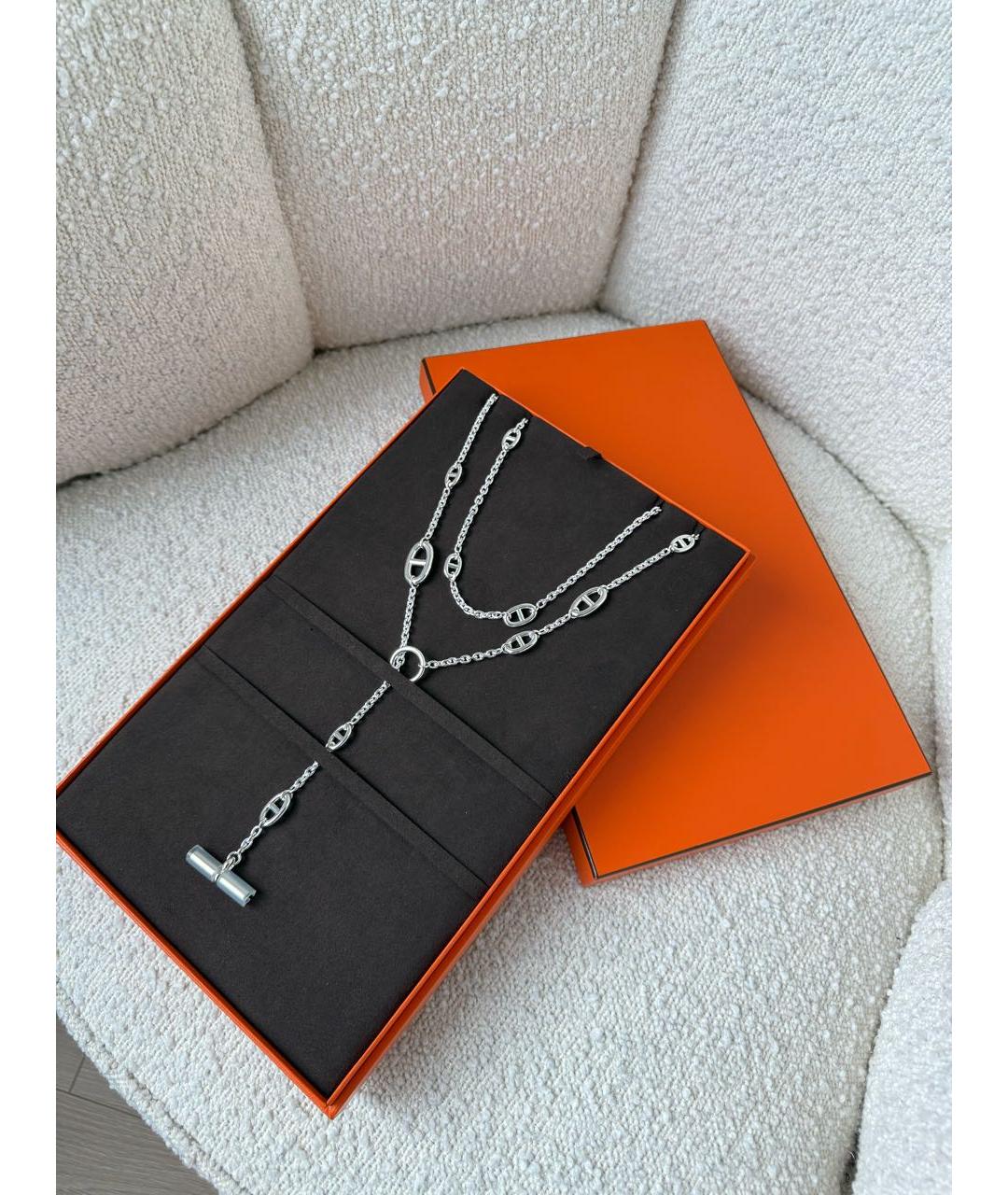 HERMES Серебряное серебряное колье, фото 2