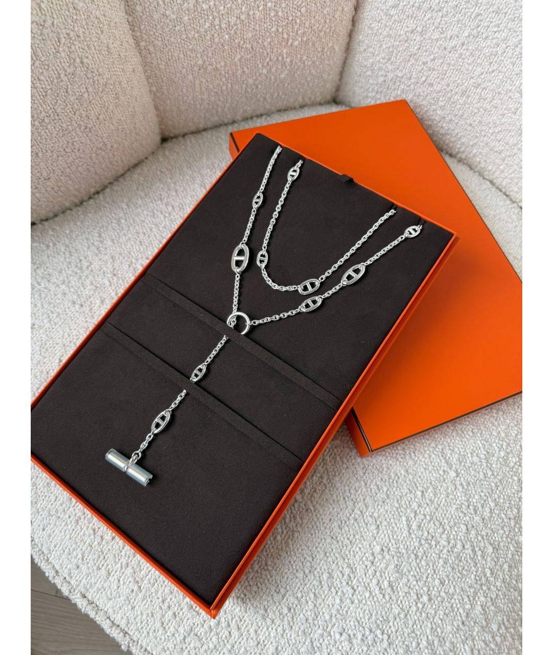 HERMES Серебряное серебряное колье, фото 3