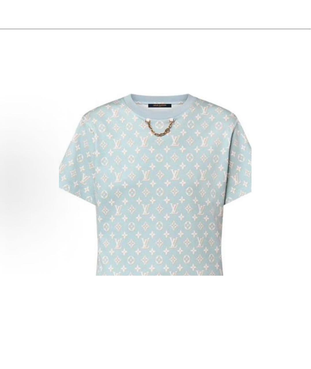 LOUIS VUITTON Голубое хлопковое повседневное платье, фото 2