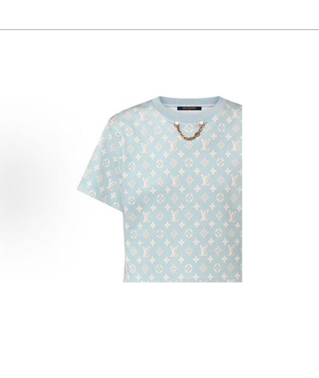LOUIS VUITTON Голубое хлопковое повседневное платье, фото 3