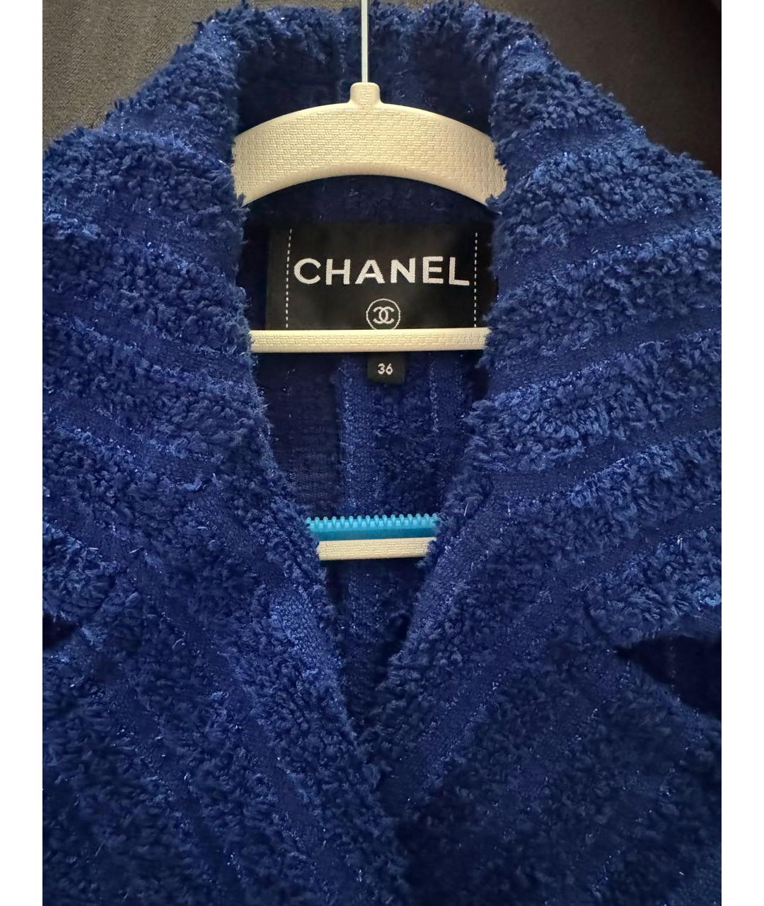 CHANEL Синее твидовое пальто, фото 3