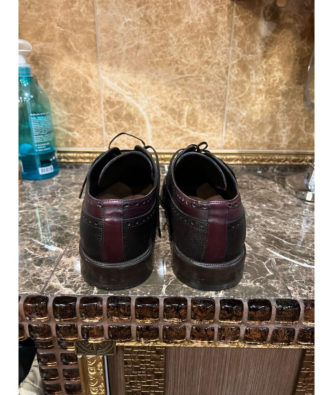 DOLCE&GABBANA Бордовые кожаные туфли, фото 4