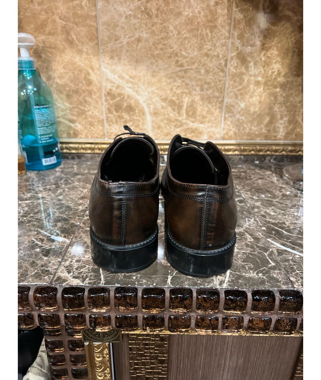 TOD'S Коричневые низкие ботинки из лакированной кожи, фото 4