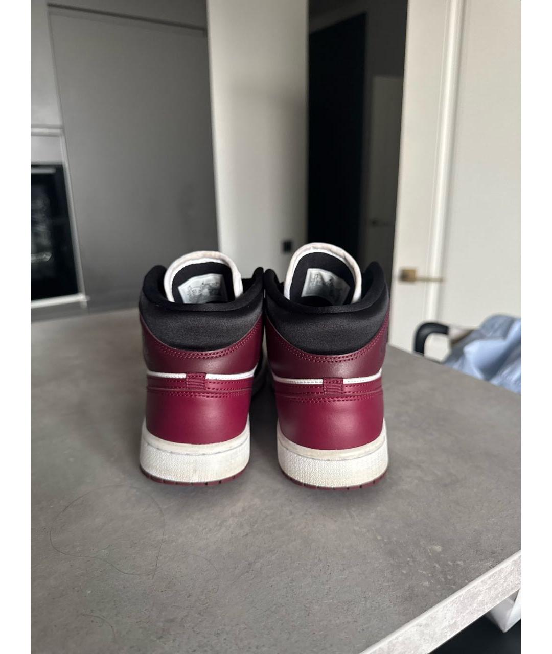 NIKE Бордовые кожаные кроссовки, фото 4