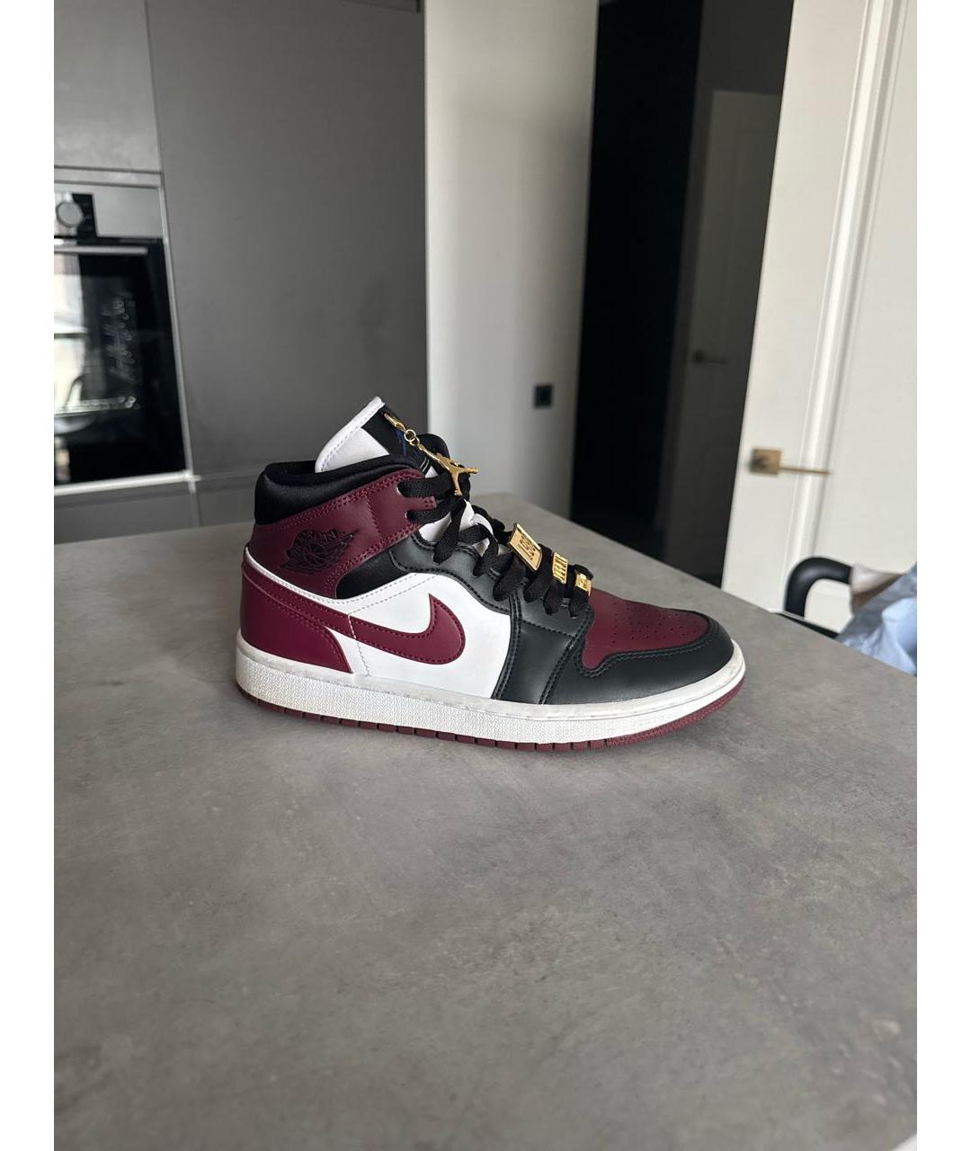 NIKE Бордовые кожаные кроссовки, фото 5