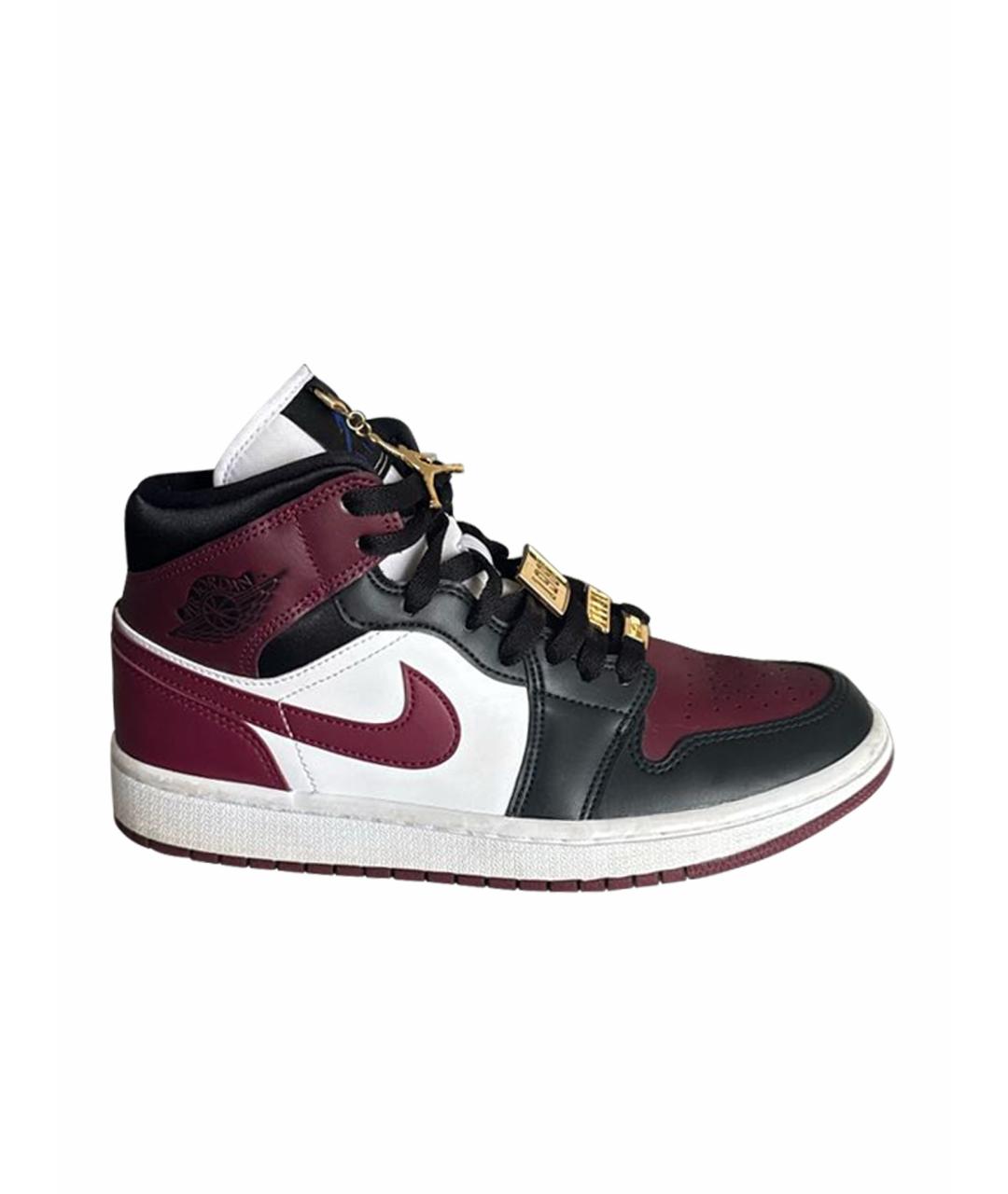 NIKE Бордовые кожаные кроссовки, фото 1
