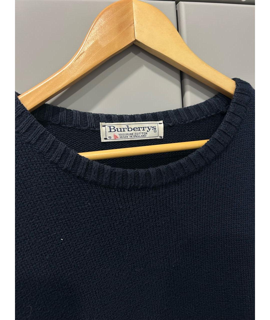 BURBERRY Темно-синий хлопковый джемпер / свитер, фото 2