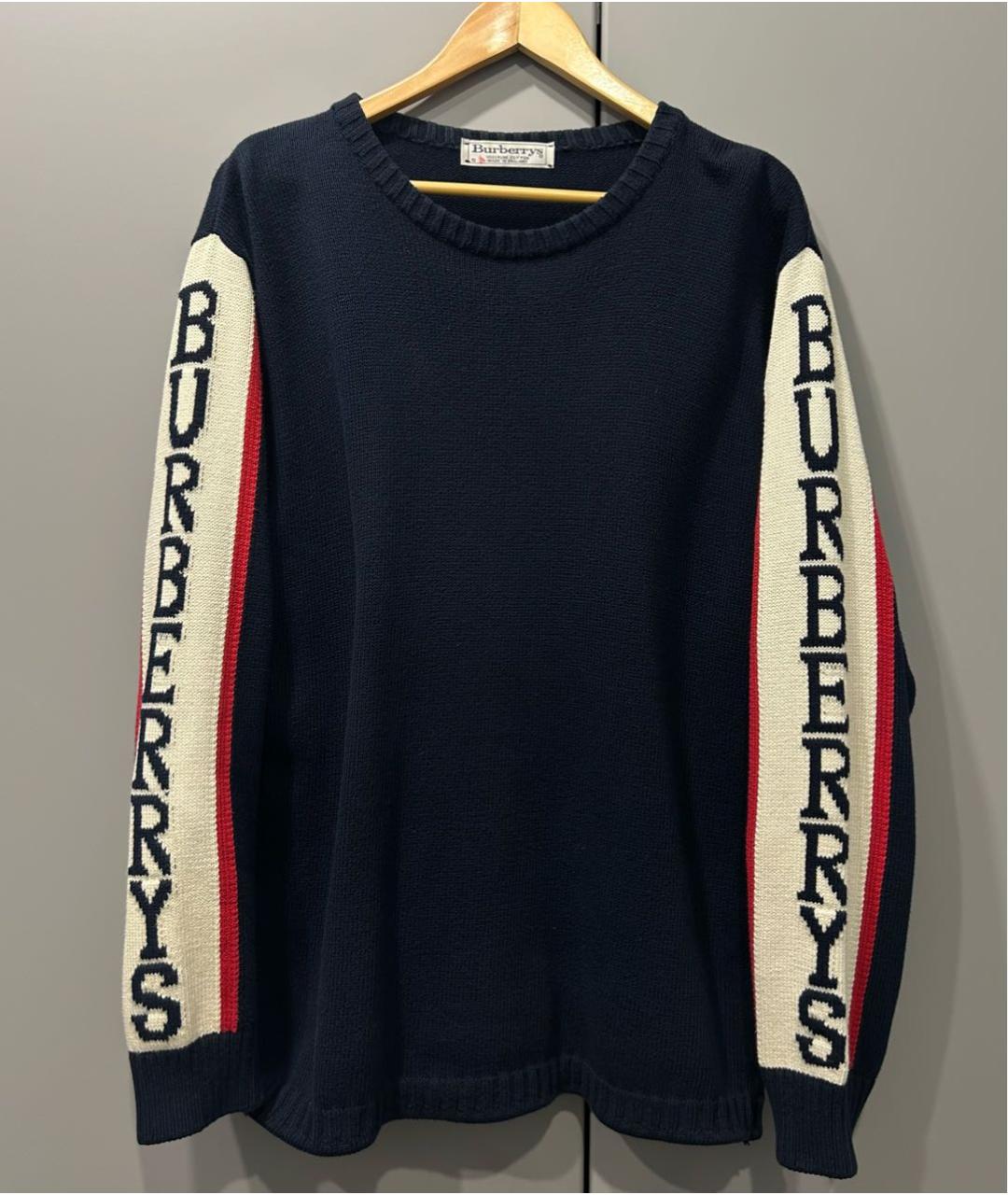 BURBERRY Темно-синий хлопковый джемпер / свитер, фото 5