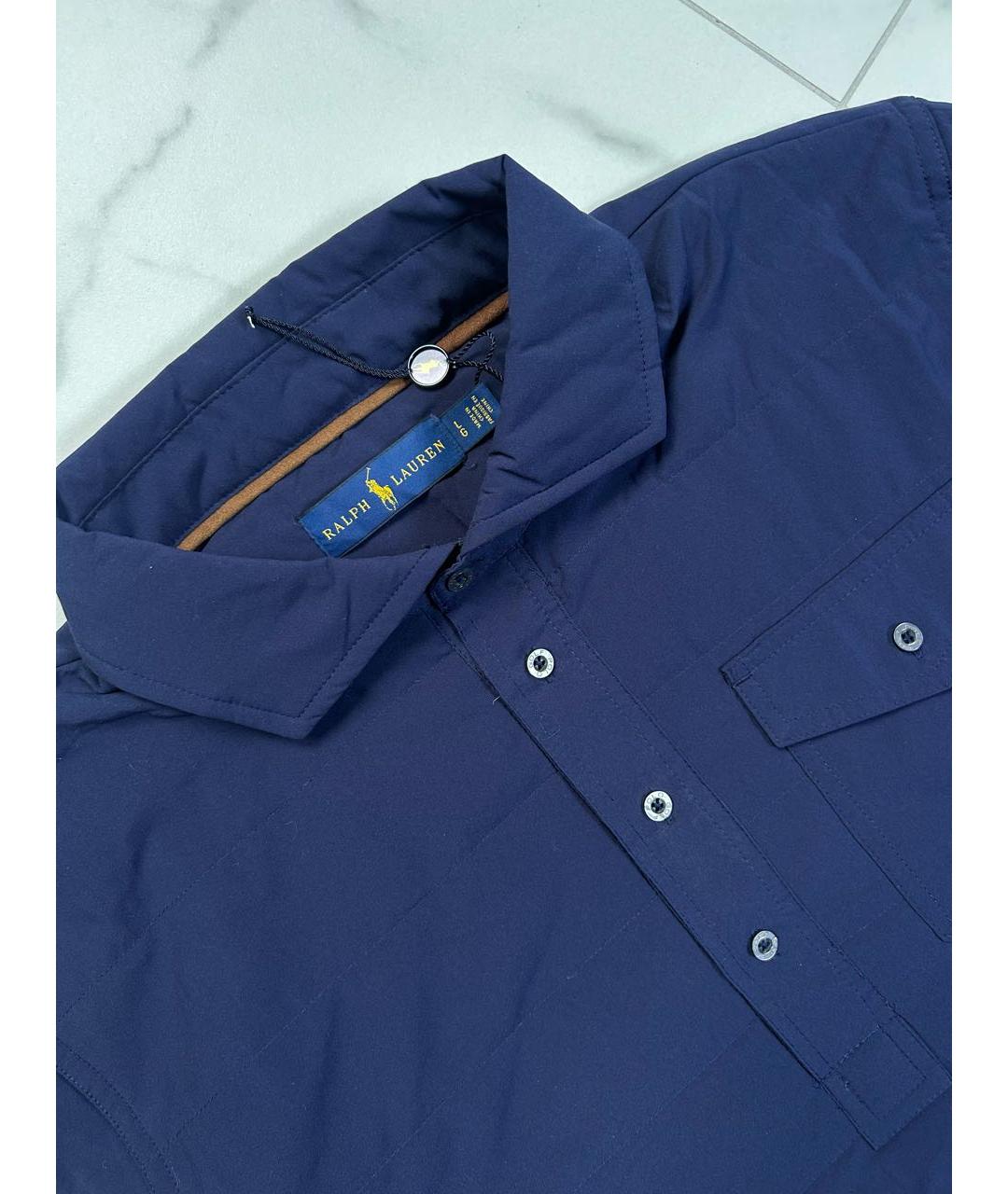 POLO RALPH LAUREN Синяя хлопко-эластановая куртка, фото 2