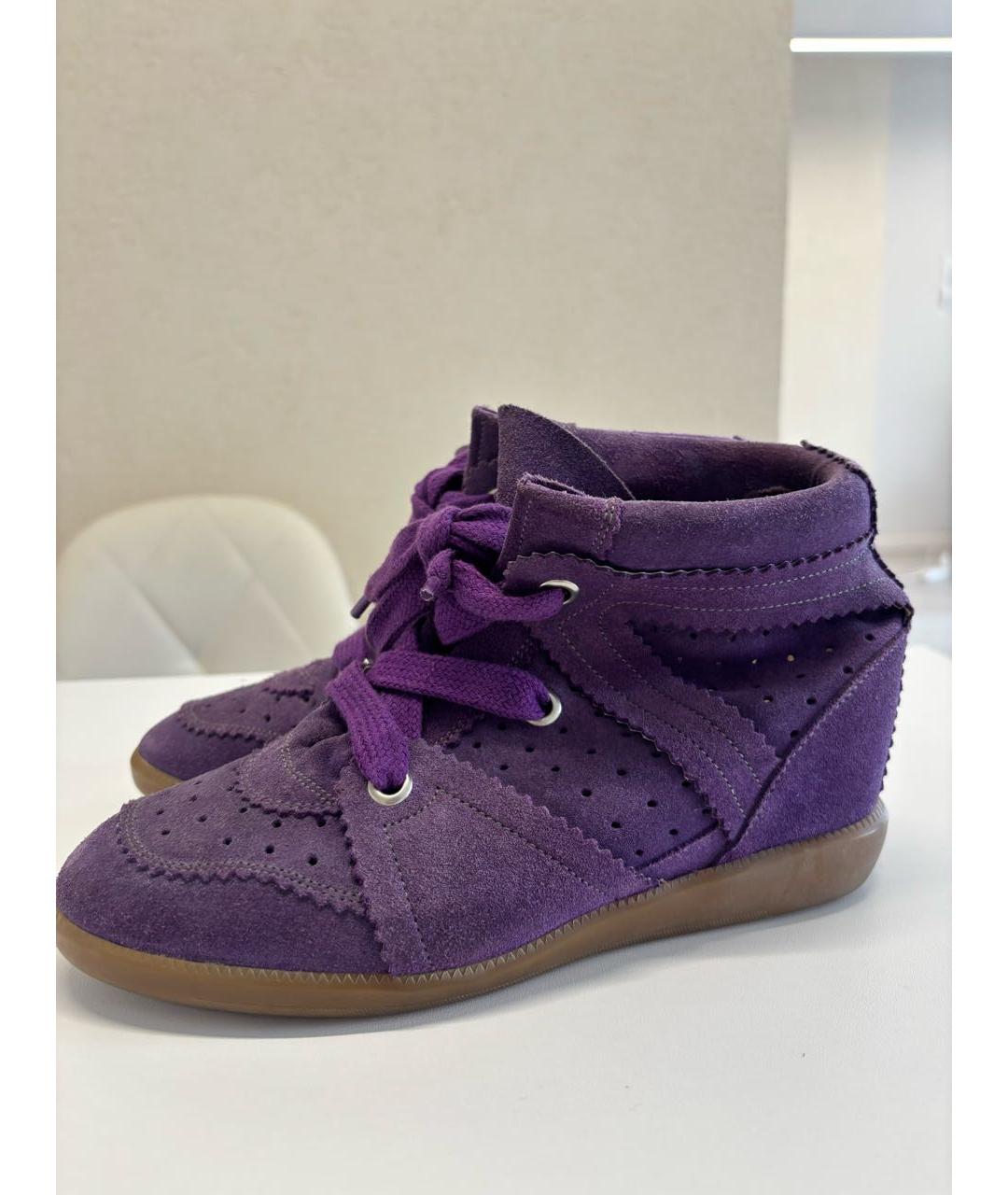 ISABEL MARANT Фиолетовые замшевые кеды, фото 2