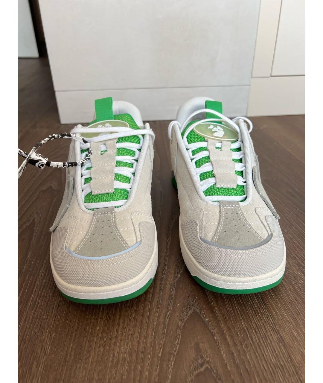 OFF-WHITE Серые замшевые низкие кроссовки / кеды, фото 2