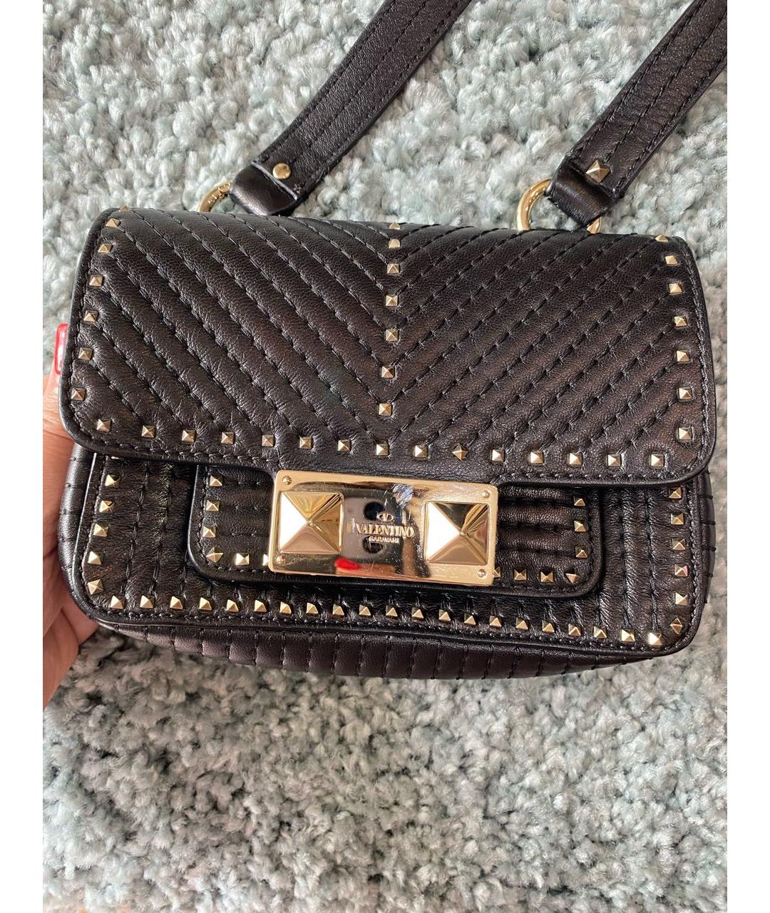 VALENTINO Черная кожаная поясная сумка, фото 5