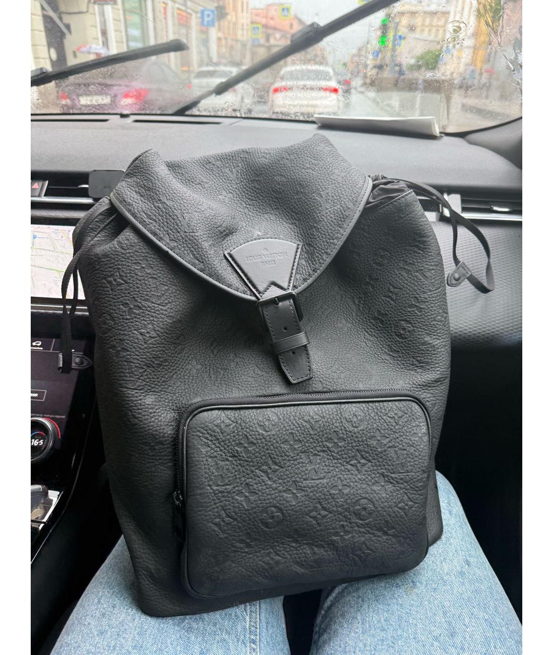 LOUIS VUITTON Черный кожаный рюкзак, фото 3