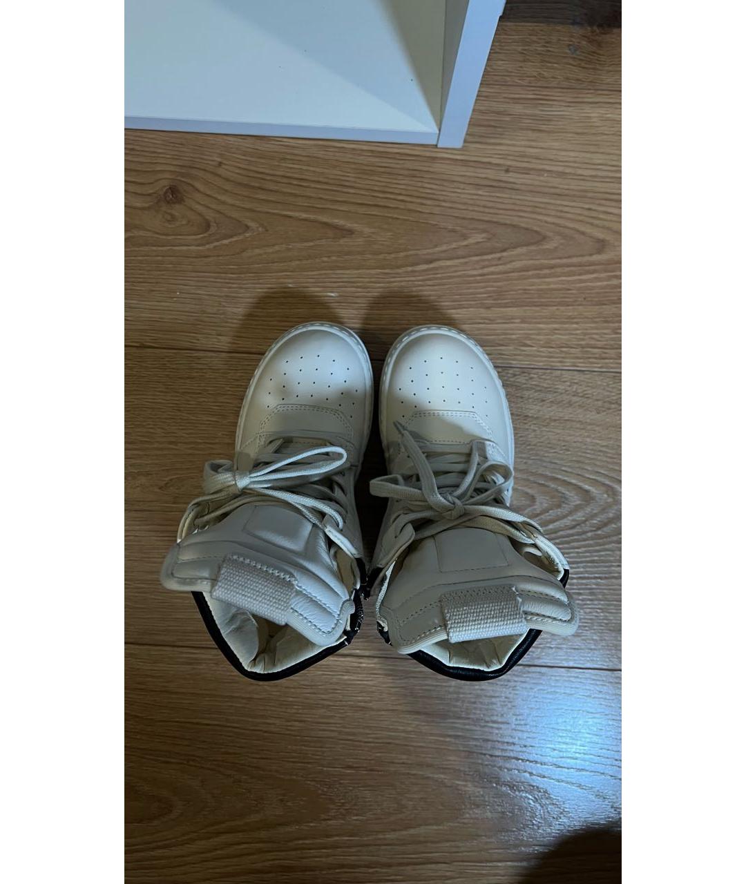 RICK OWENS Белые кожаные кеды, фото 3