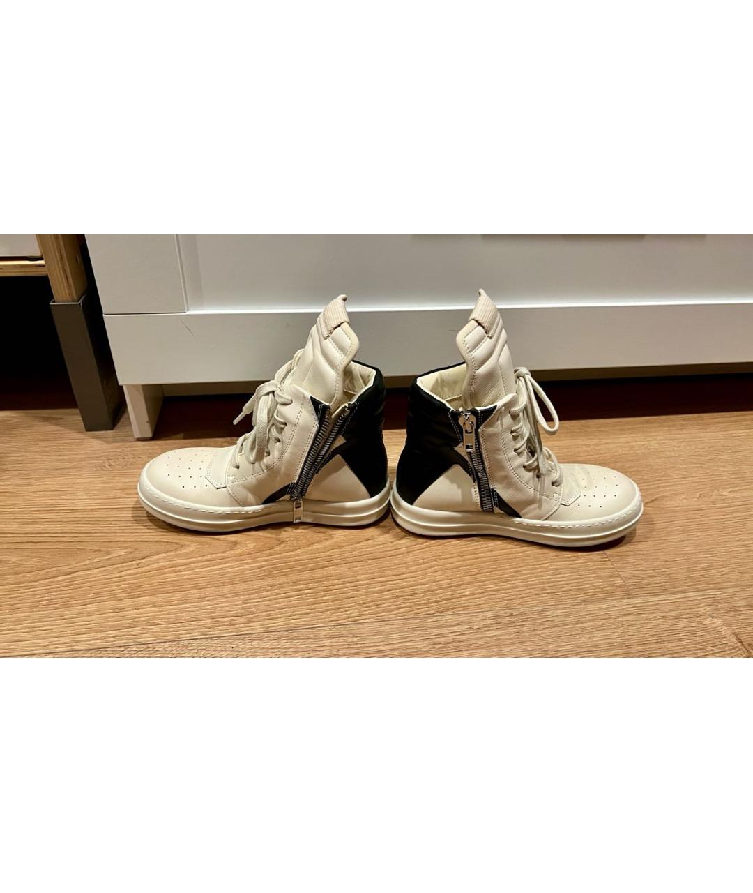 RICK OWENS Белые кожаные кеды, фото 5