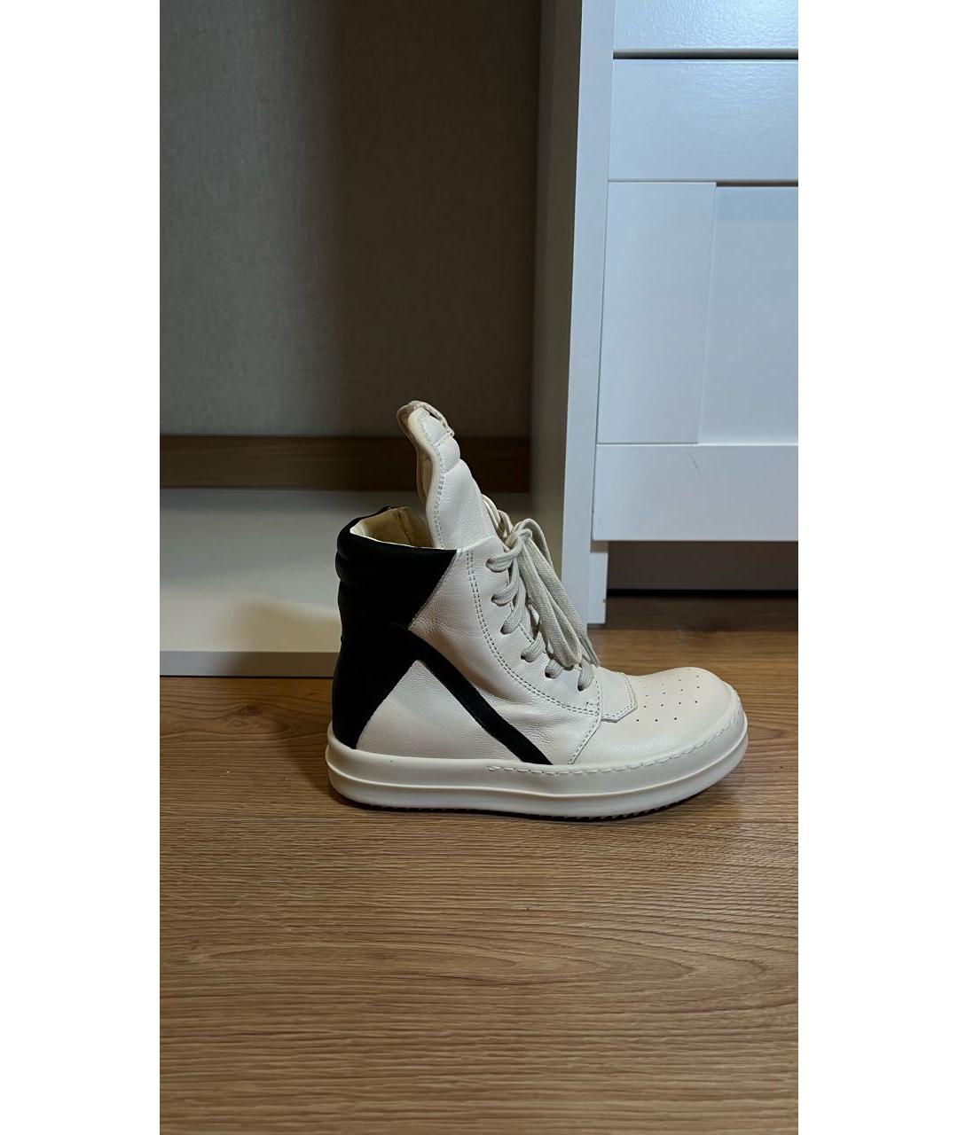 RICK OWENS Белые кожаные кеды, фото 9