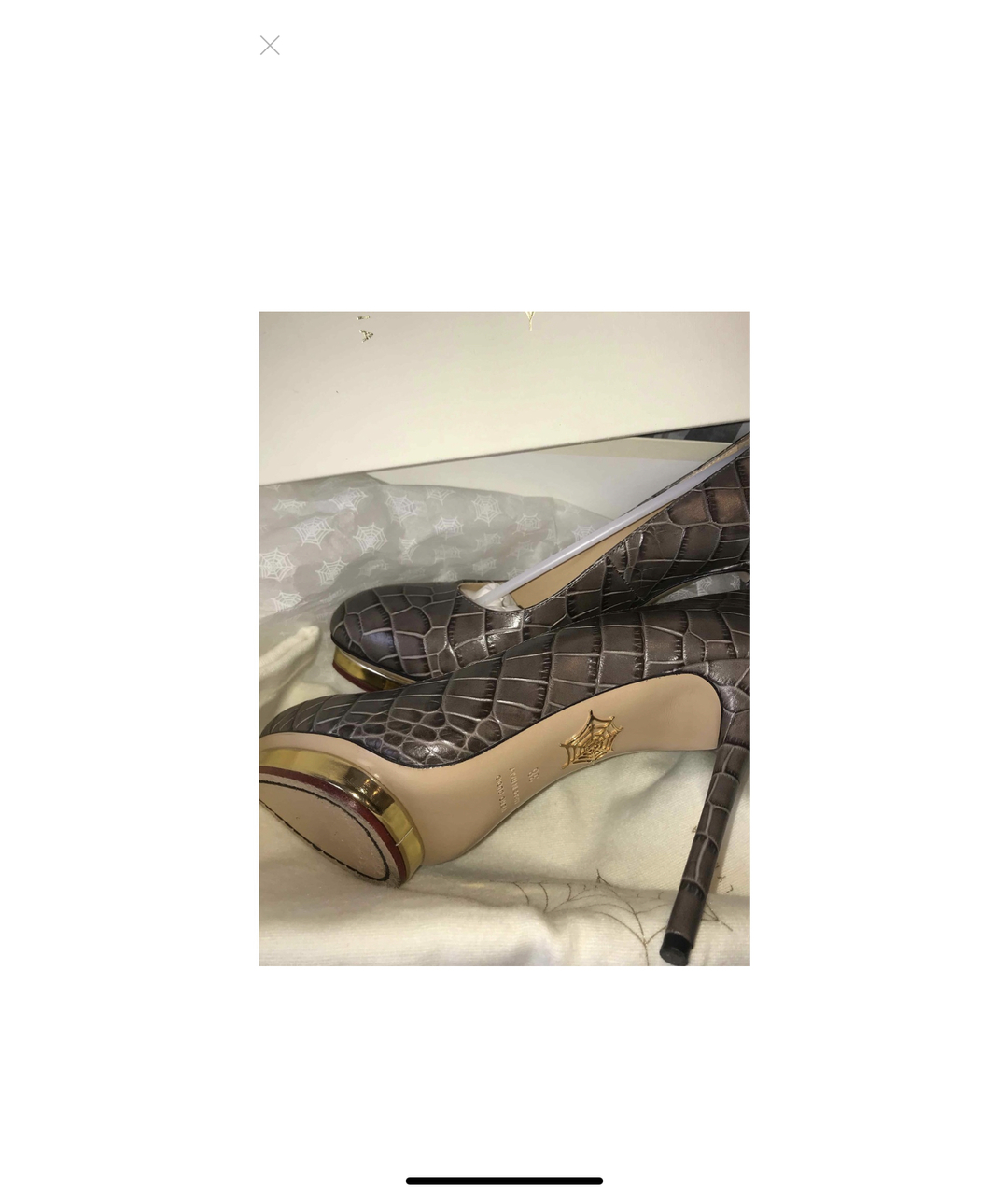 CHARLOTTE OLYMPIA Серые кожаные туфли, фото 4