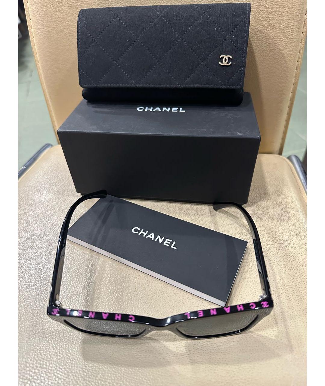 CHANEL Черные пластиковые солнцезащитные очки, фото 4