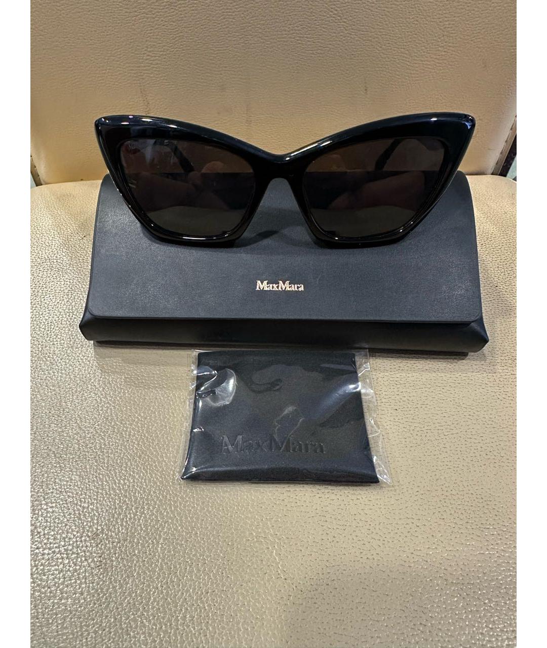 MAX MARA Черные пластиковые солнцезащитные очки, фото 4