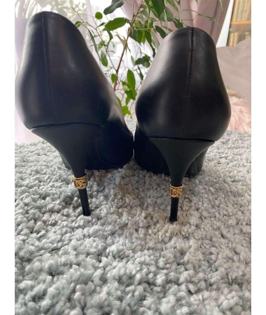 DOLCE&GABBANA Черные кожаные туфли, фото 4