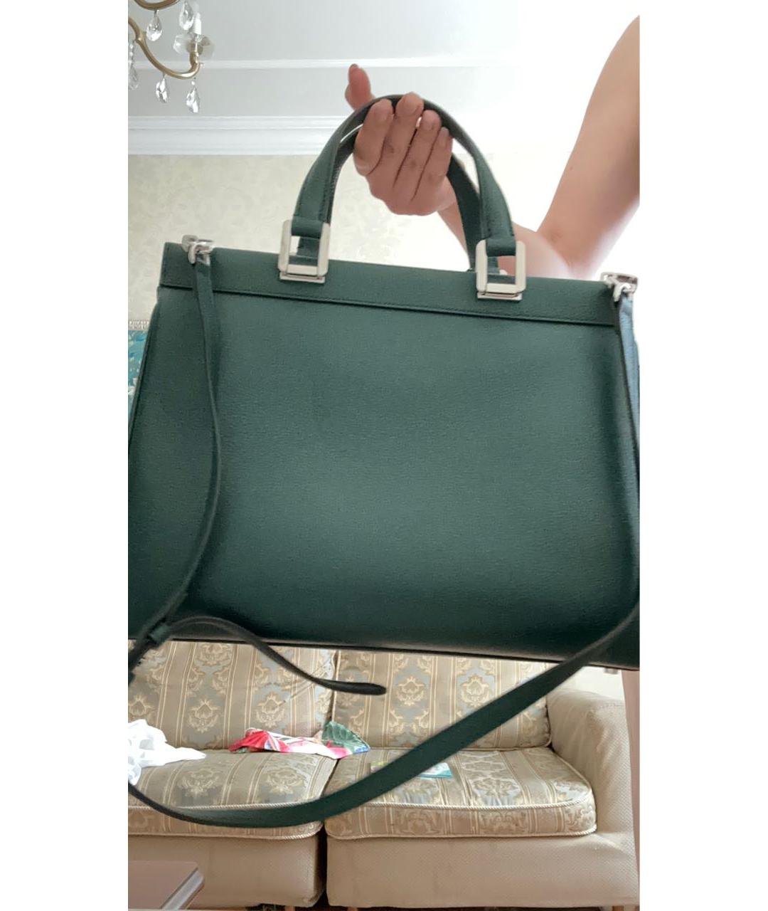 GUCCI Зеленая кожаная сумка с короткими ручками, фото 6
