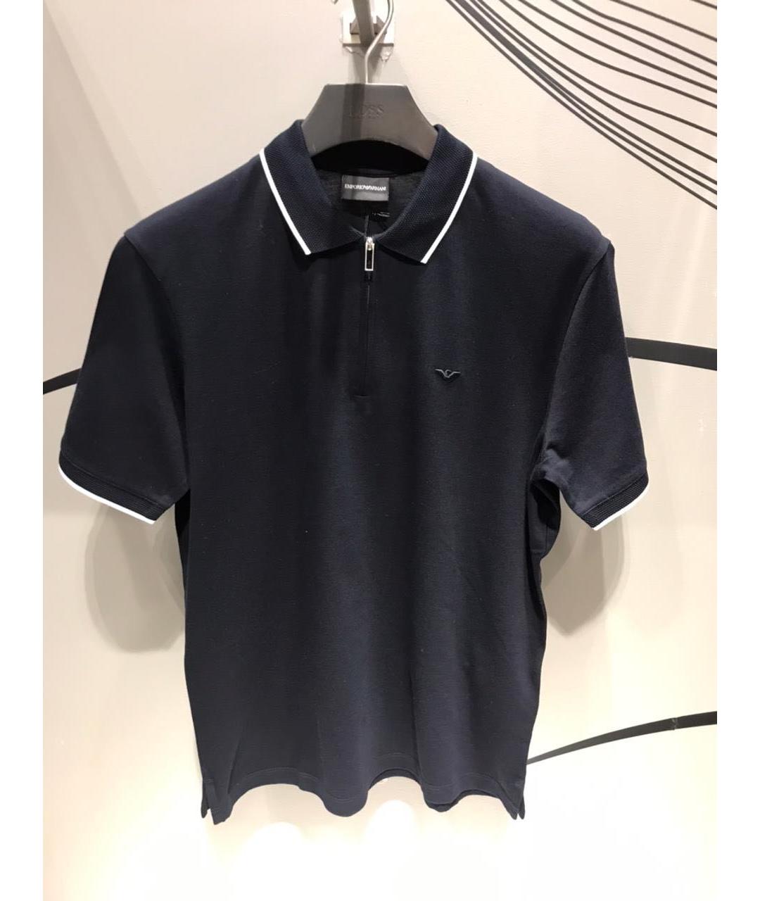 EMPORIO ARMANI Черное поло с коротким рукавом, фото 3