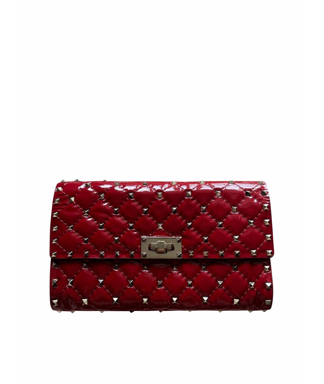 VALENTINO Бордовая сумка через плечо из лакированной кожи, фото 1