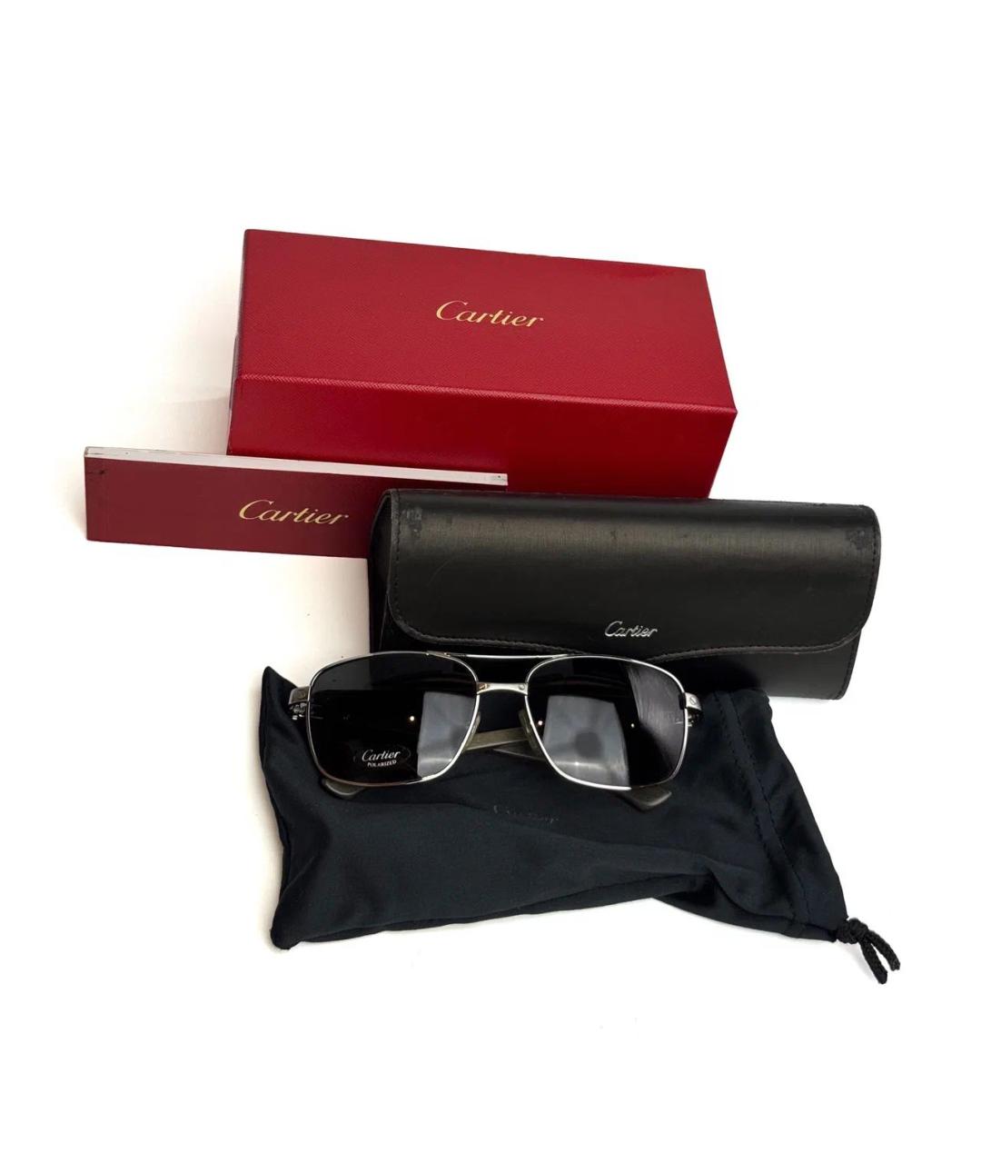 CARTIER Темно-синие деревянные солнцезащитные очки, фото 2