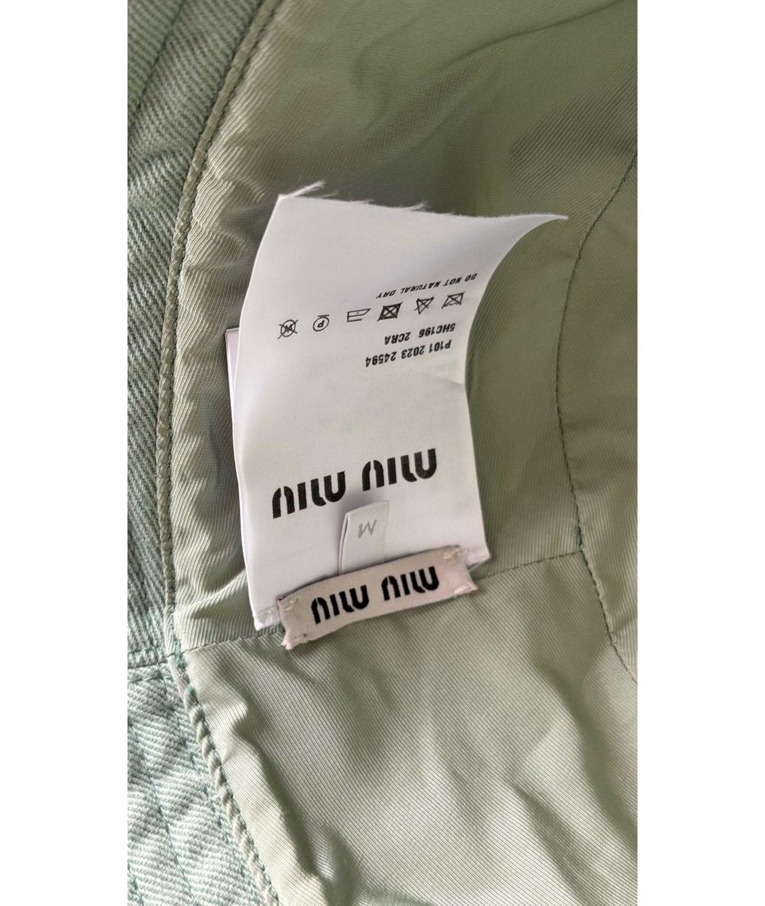 MIU MIU Бирюзовая хлопковая панама, фото 5