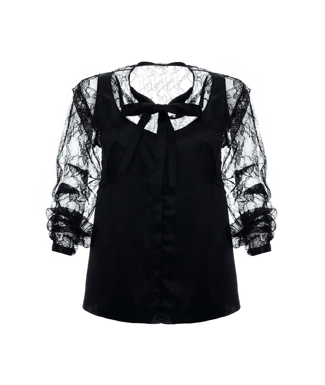 DOLCE&GABBANA Черная шелковая блузы, фото 1