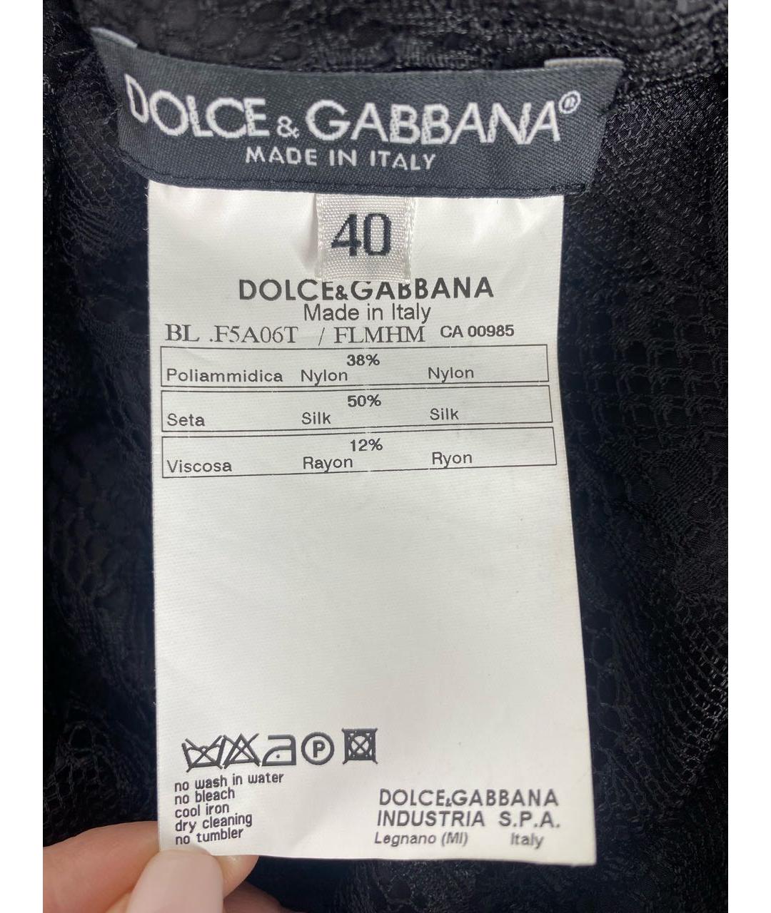 DOLCE&GABBANA Черная шелковая блузы, фото 7