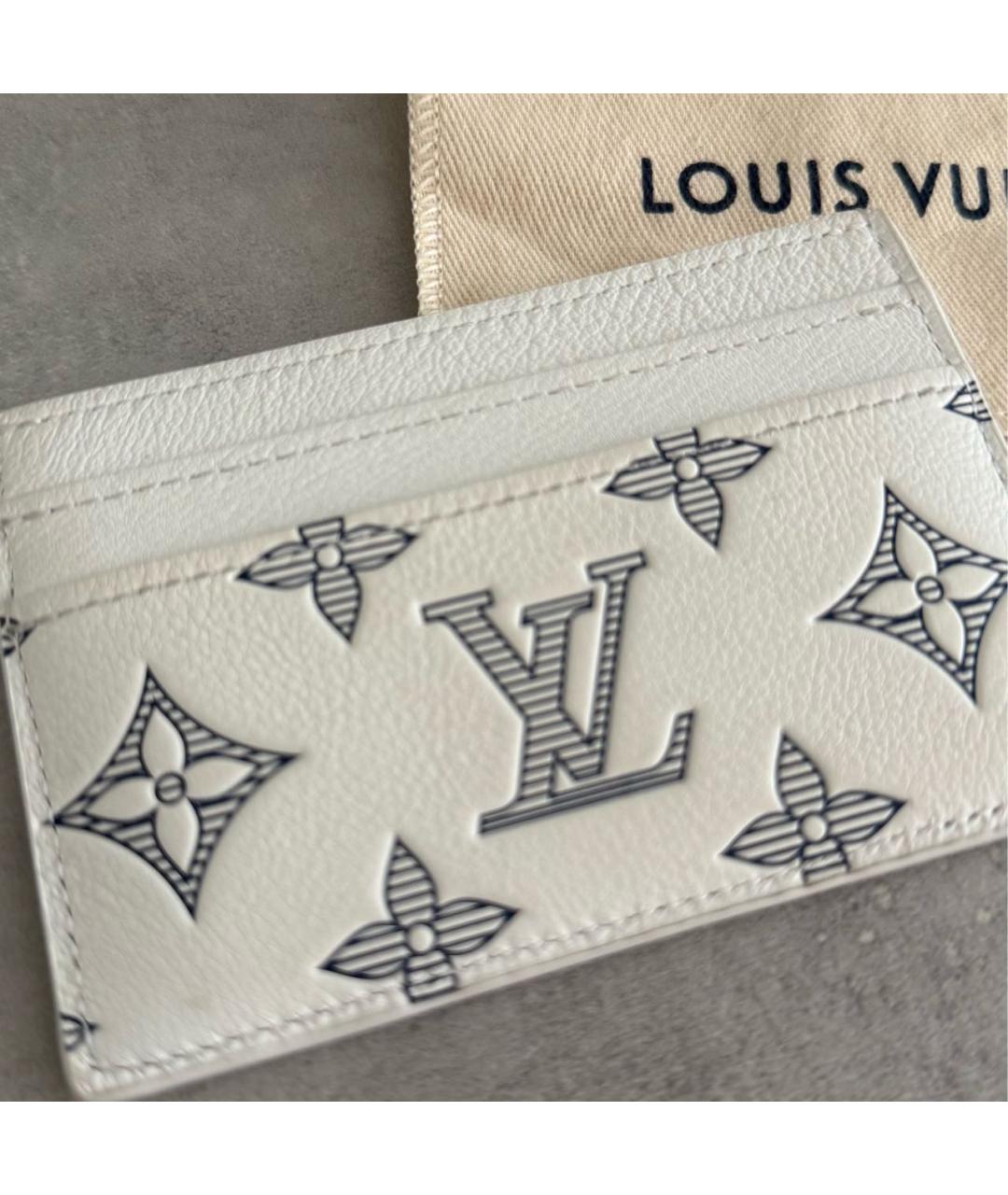 LOUIS VUITTON Белый кожаный кардхолдер, фото 3