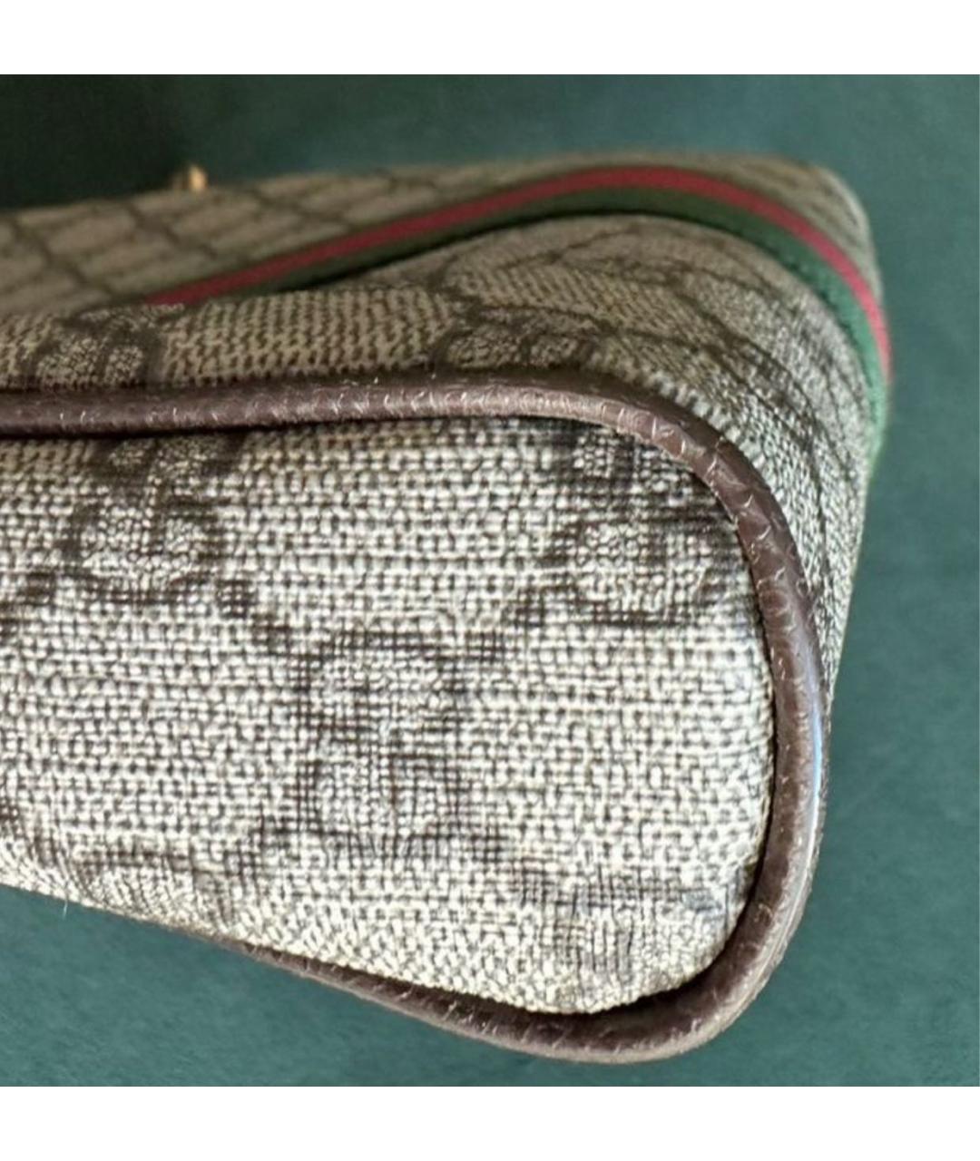GUCCI Коричневая кожаная сумка на плечо, фото 6