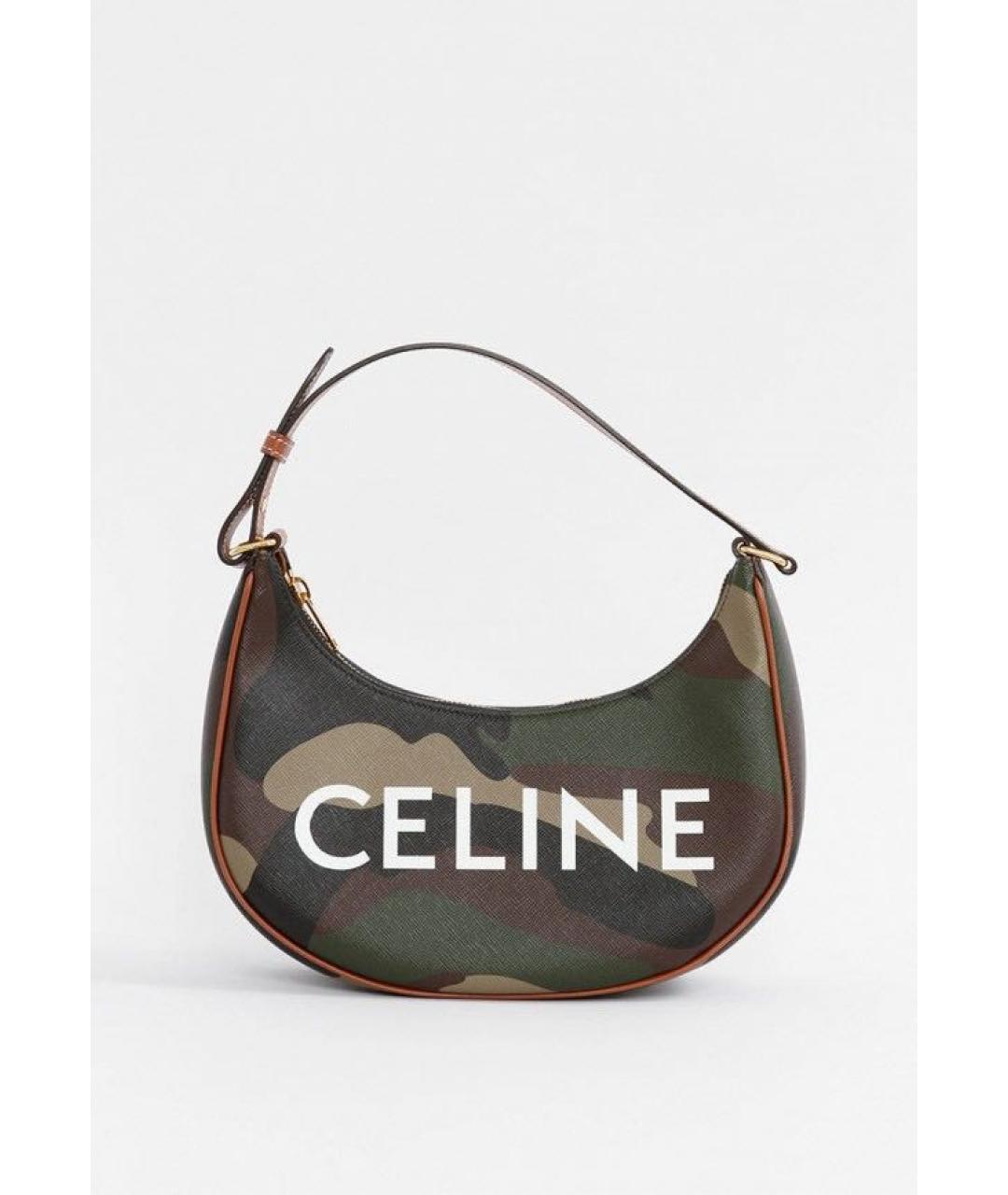 CELINE Коричневая кожаная сумка с короткими ручками, фото 8