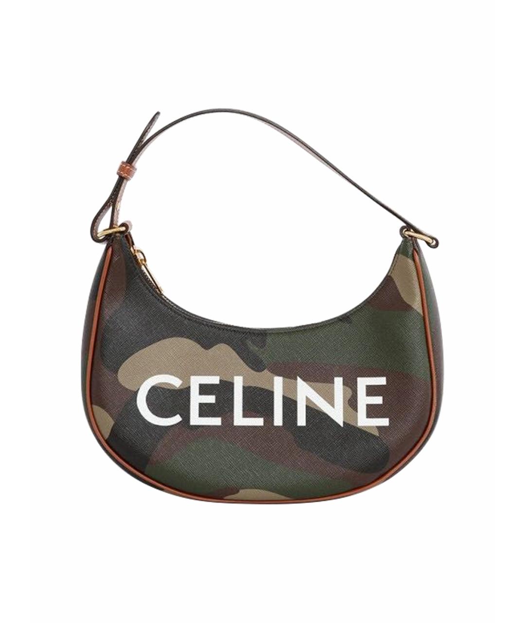CELINE Коричневая кожаная сумка с короткими ручками, фото 1