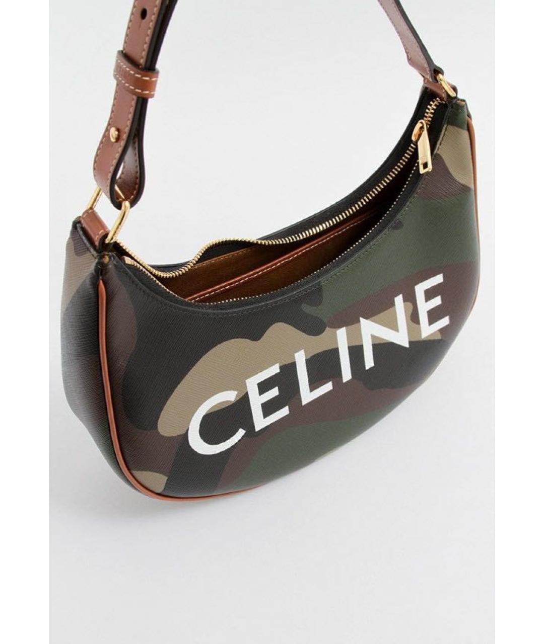 CELINE Коричневая кожаная сумка с короткими ручками, фото 2