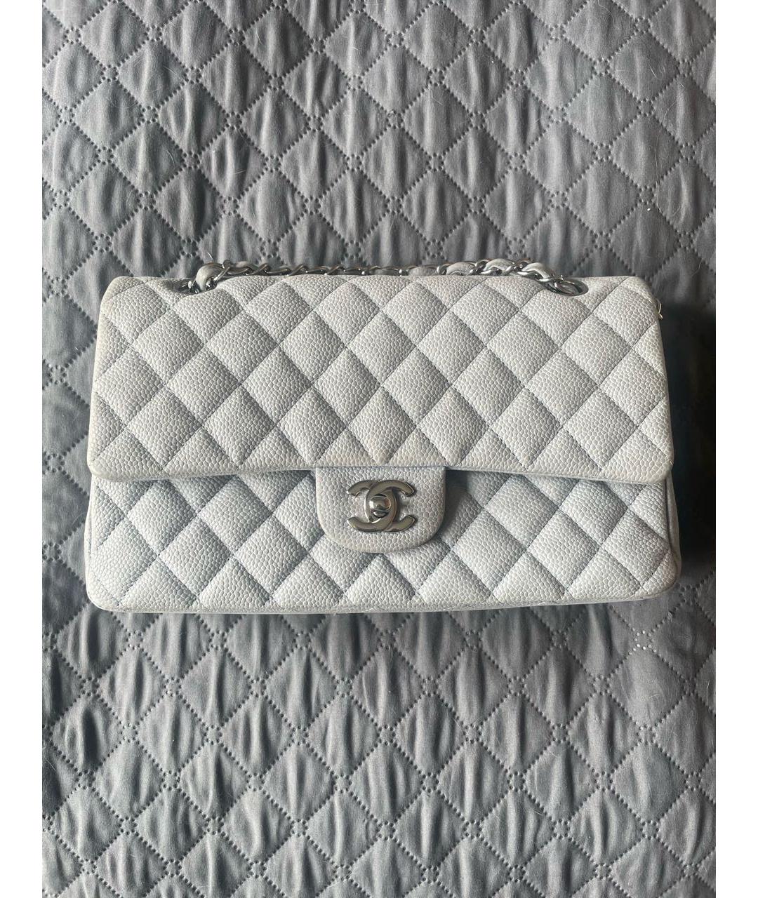 CHANEL Серая кожаная сумка через плечо, фото 5