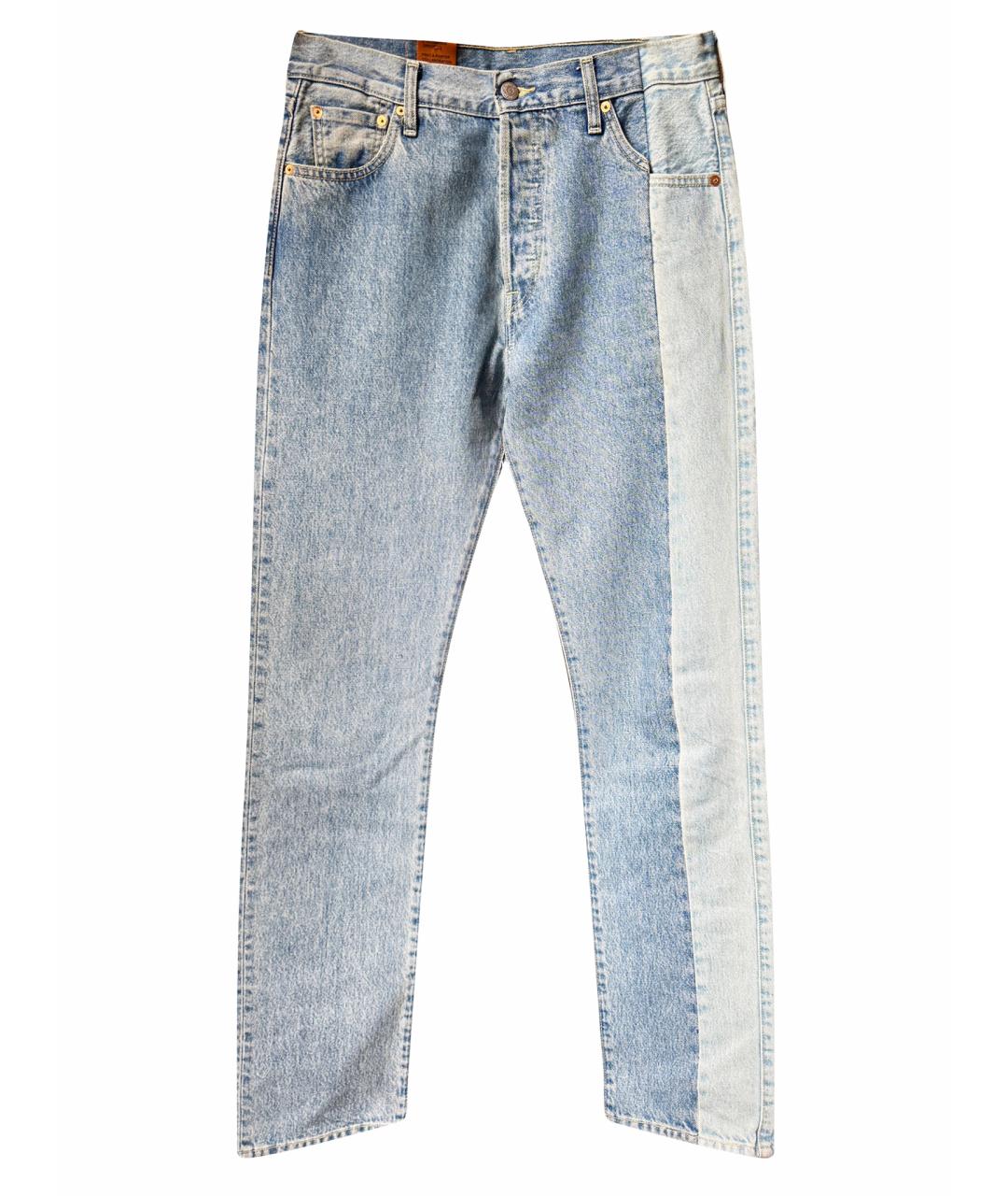 VETEMENTS Голубые хлопковые прямые джинсы, фото 1