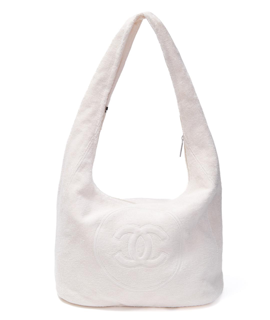 CHANEL Бежевая тканевая пляжная сумка, фото 1