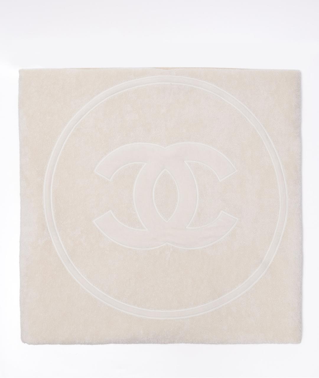 CHANEL Бежевая тканевая пляжная сумка, фото 6