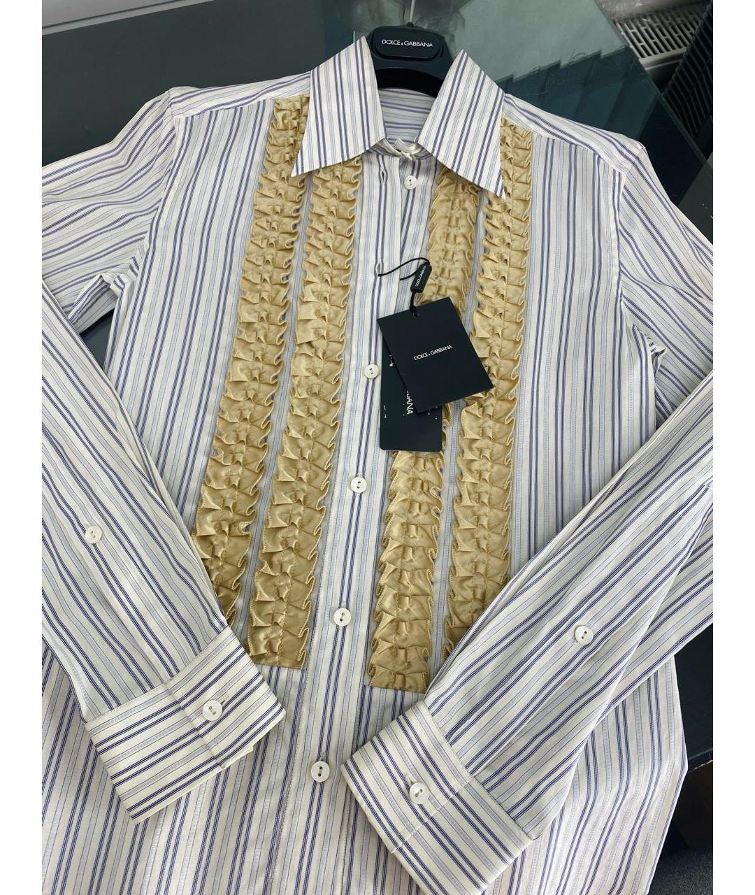 DOLCE&GABBANA Белая хлопковая рубашка, фото 5