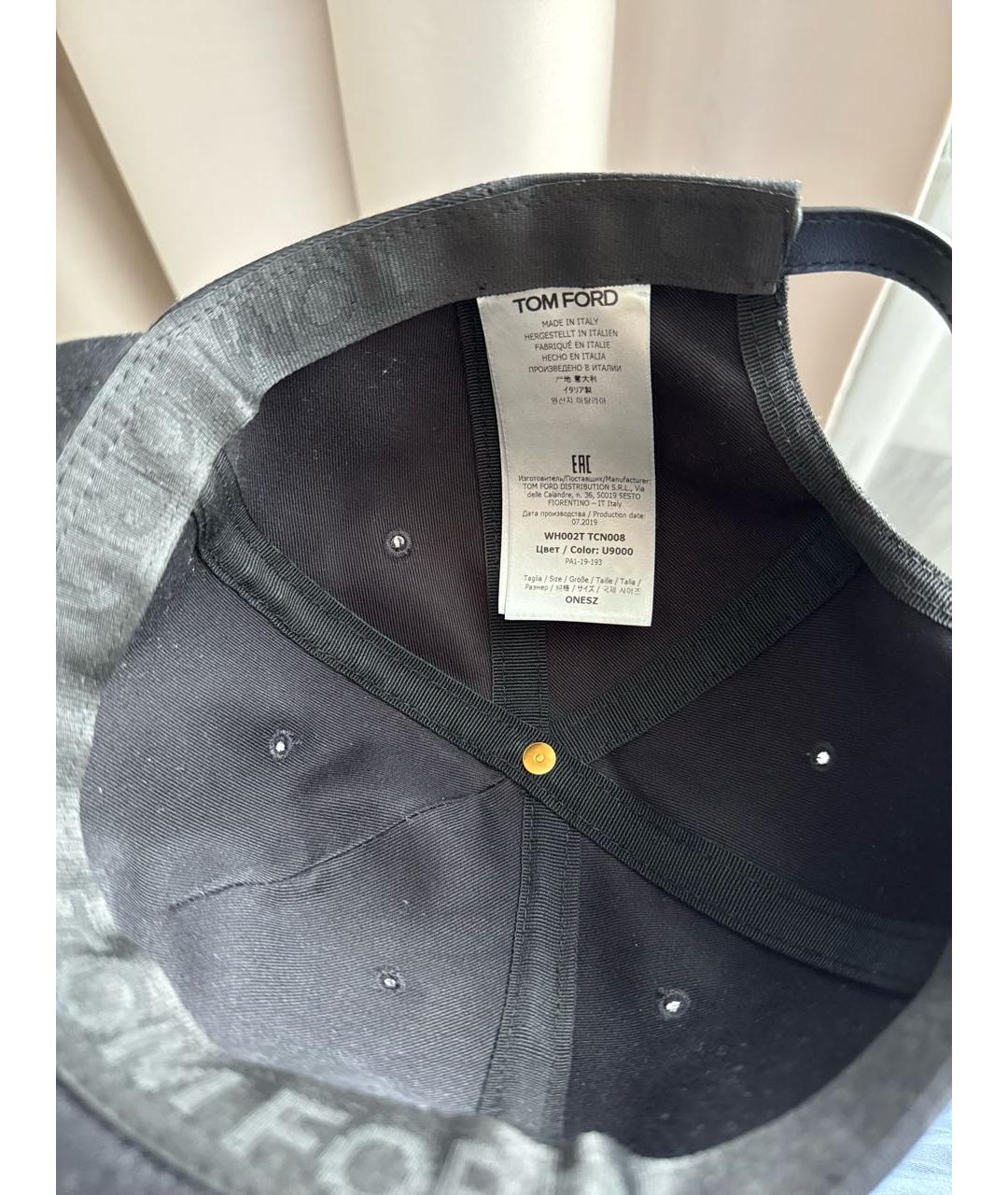 TOM FORD Черная хлопковая кепка, фото 4