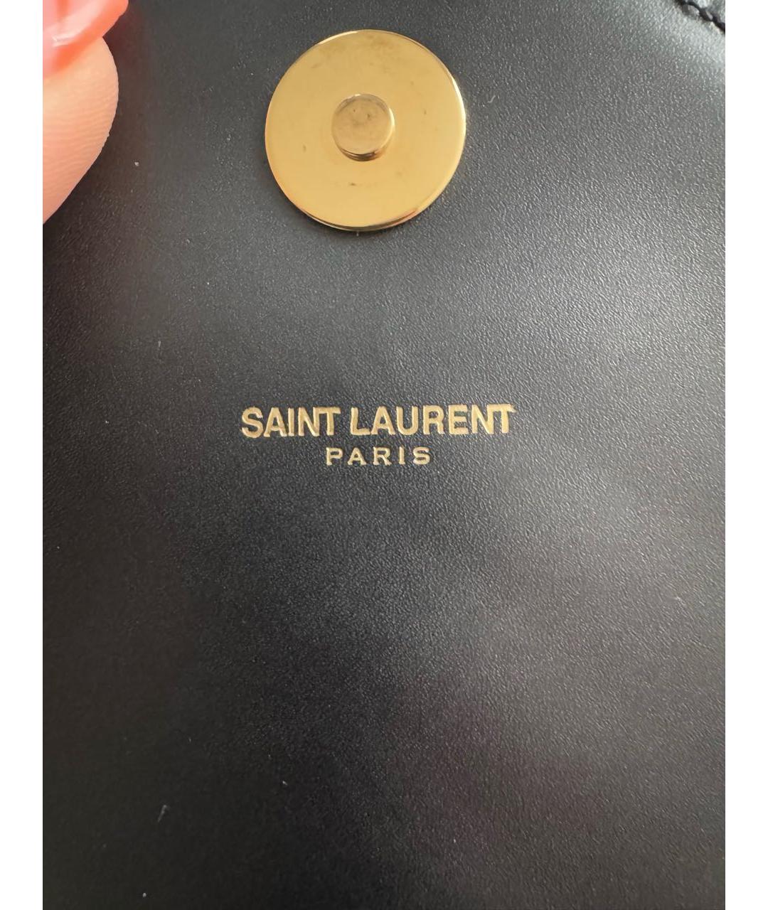 SAINT LAURENT Черная кожаная сумка через плечо, фото 6