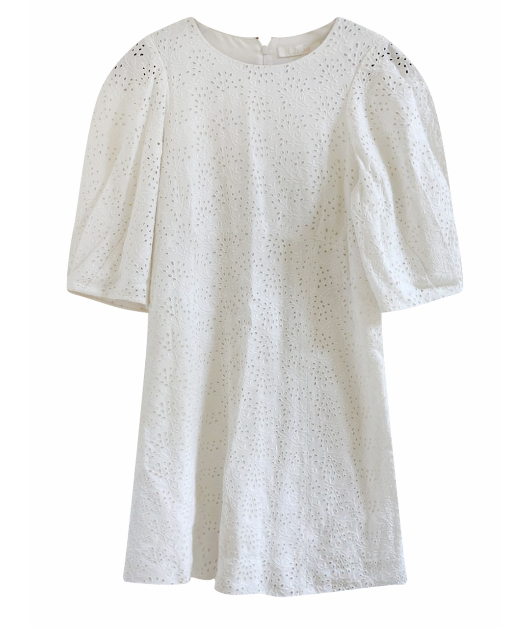 CHLOE Белое хлопковое повседневное платье, фото 1
