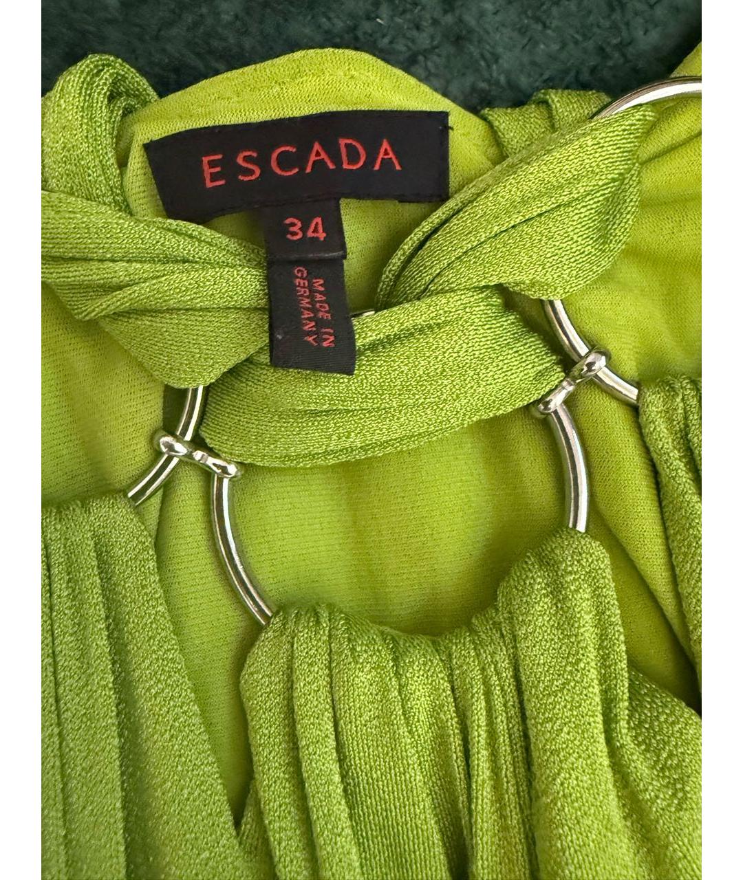 ESCADA Зеленые вискозное коктейльное платье, фото 3