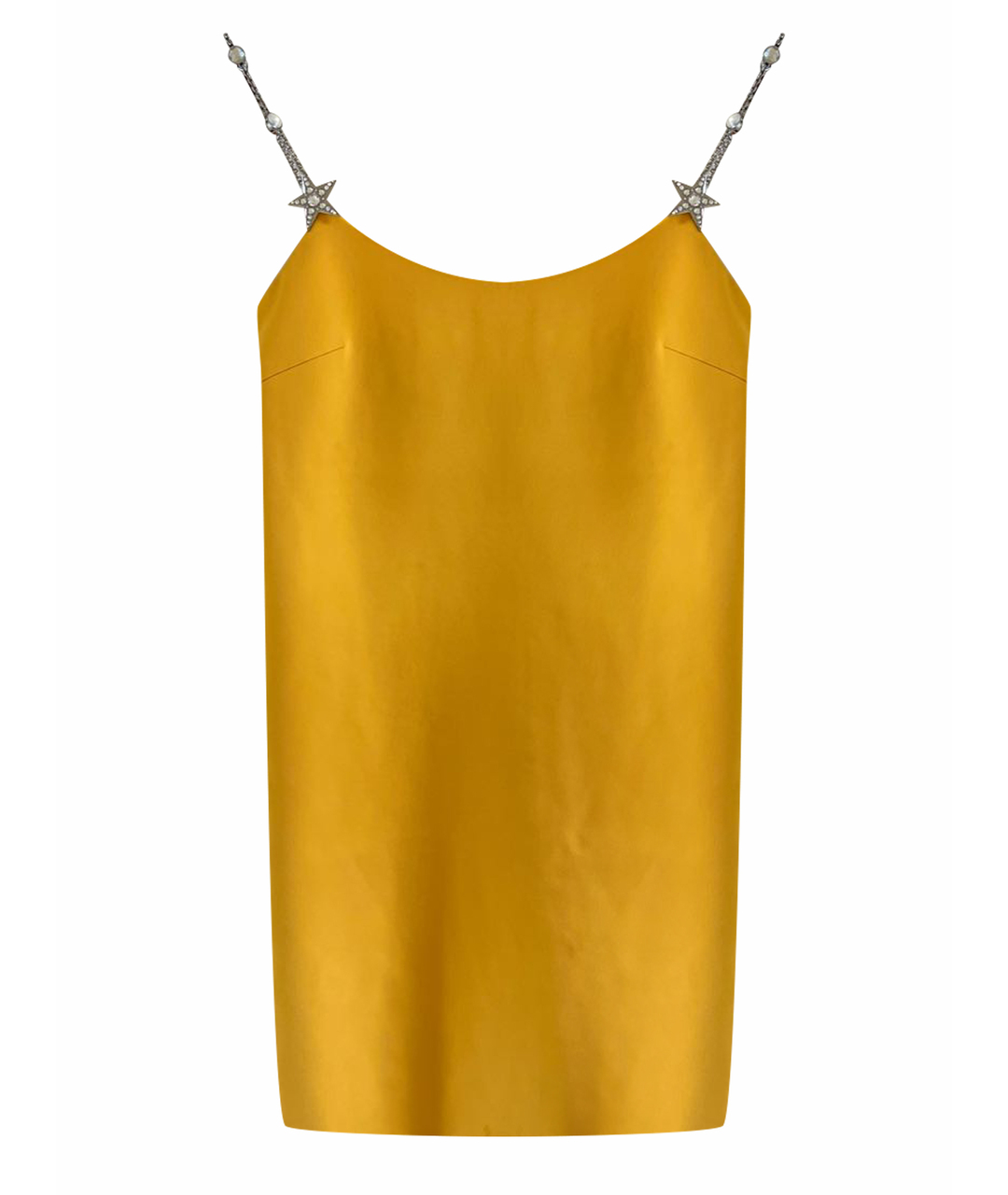 MIU MIU Желтое шелковое вечернее платье, фото 1