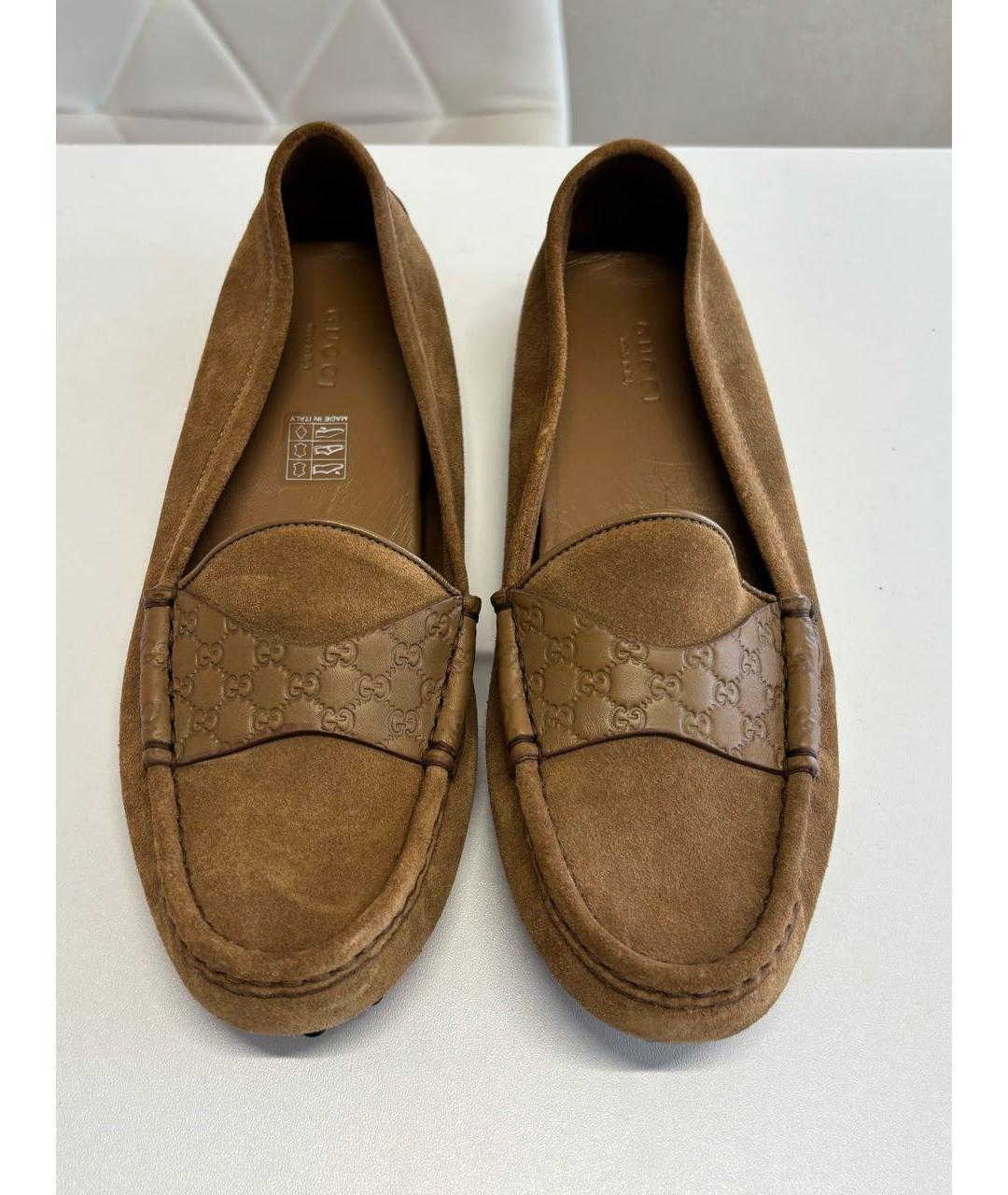 GUCCI Коричневые замшевые мокасины, фото 3